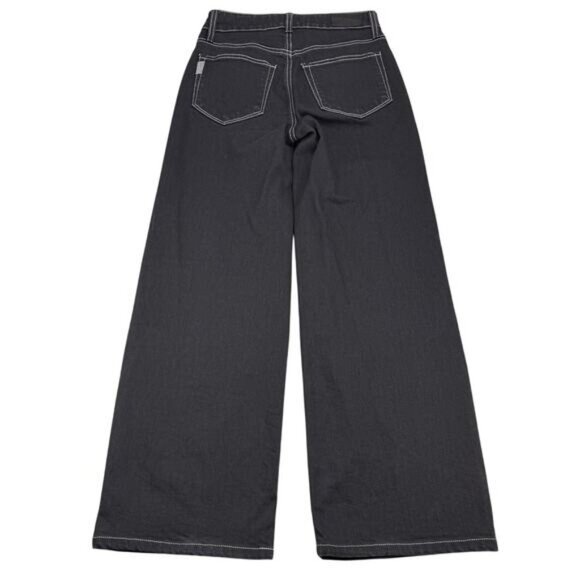 PAIGE Sasha High-Rise Wide Leg Jeans Size 24 Twilight Black - Picture 3 of 9